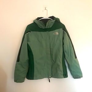 North face green raincoat size S
